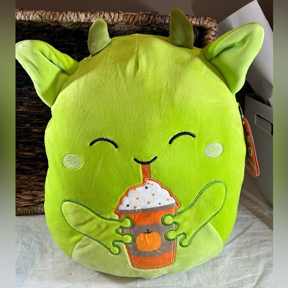 Squishmallow Fitzy 12” Green Goblin w/latte - Picture 1 of 4